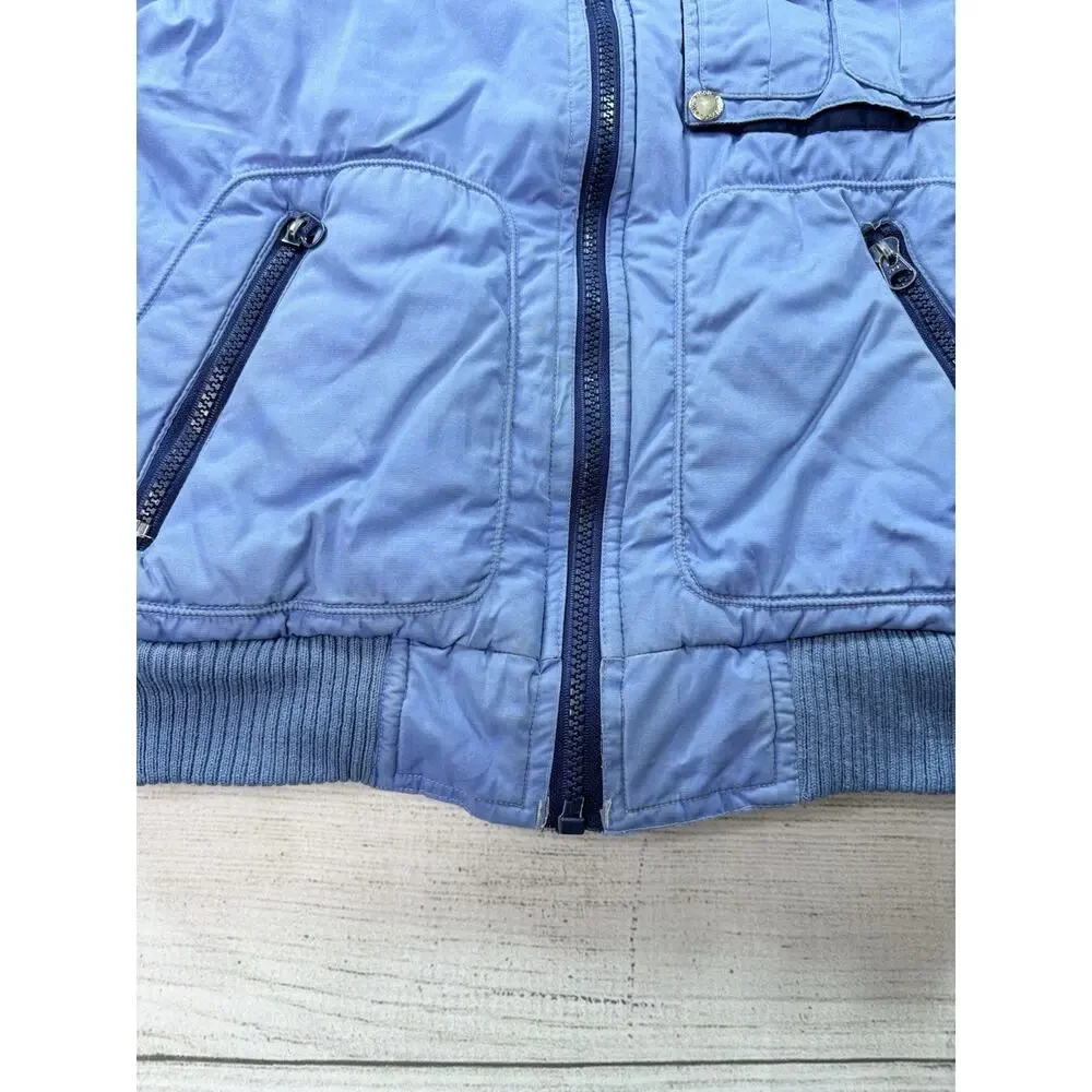 McGregor Vintage Youth Kids Bomber Jacket Coat Blue Pockets Size 12